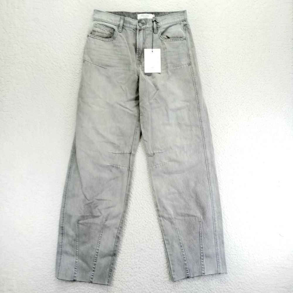 Hidden Los Angeles Alyx Low Slung Baggy Jeans Grey Raw Hem Size 24 HD9574B-GRY